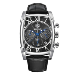 BENYAR BY-5113C – montre classique de luxe pour hommes avec bracelet en cuir - Noir