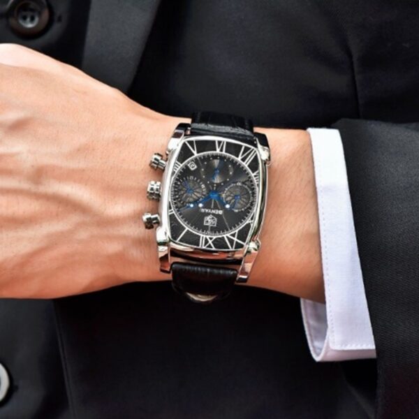 BENYAR BY-5113C – montre classique de luxe pour hommes avec bracelet en cuir - Noir – Image 3