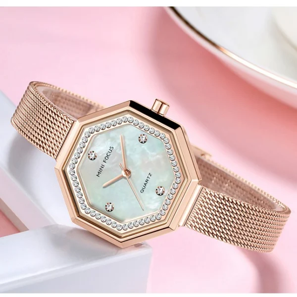 Alternative view of MINI FOCUS MF11 – montre chronographe de luxe pour femmes avec bracelet en acier inoxydable - Bronze