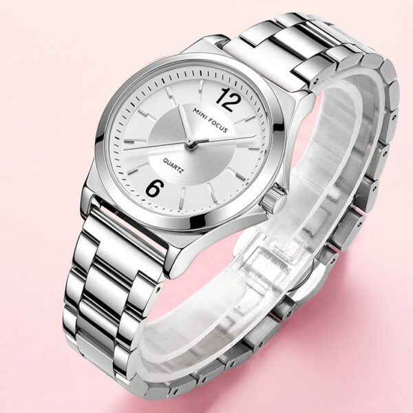 Alternative view of MINI FOCUS MF15 – montre chronographe de luxe pour femmes avec bracelet en acier inoxydable - Gris