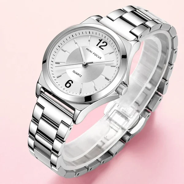 Alternative view of MINI FOCUS MF15 – montre chronographe de luxe pour femmes avec bracelet en acier inoxydable - Gris