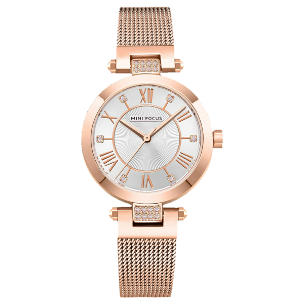 MINI FOCUS MF6 – montre chronographe de luxe pour femmes avec bracelet en acier inoxydable - Bronze