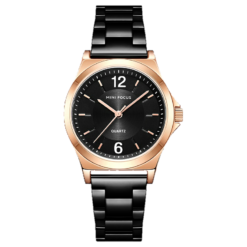 MINI FOCUS MF13 – montre chronographe de luxe pour femmes avec bracelet en acier inoxydable - Noir