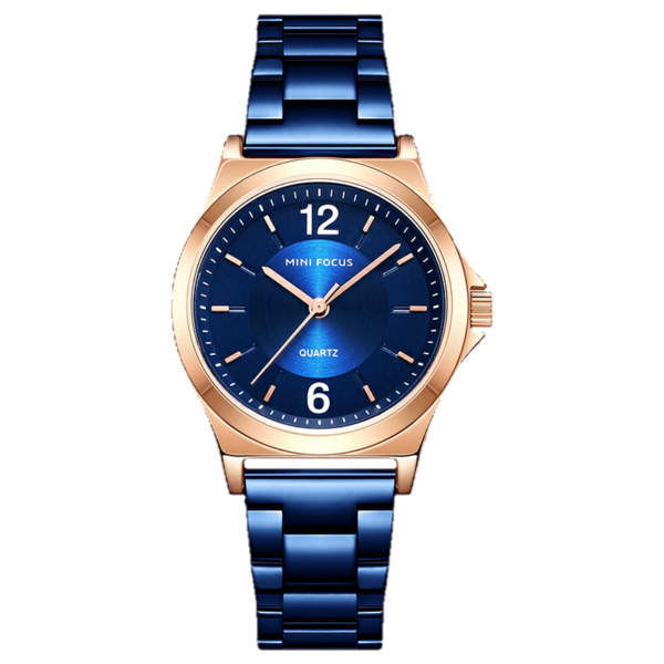 MINI FOCUS MF14 – montre chronographe de luxe pour femmes avec bracelet en acier inoxydable - Bleu