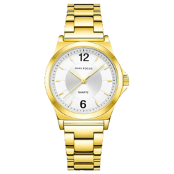 MINI FOCUS MF17 – montre chronographe de luxe pour femmes avec bracelet en acier inoxydable - Doré