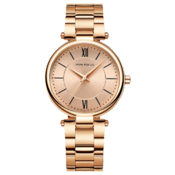 MINI FOCUS MF21 – montre chronographe de luxe pour femmes avec bracelet en acier inoxydable - Bronze