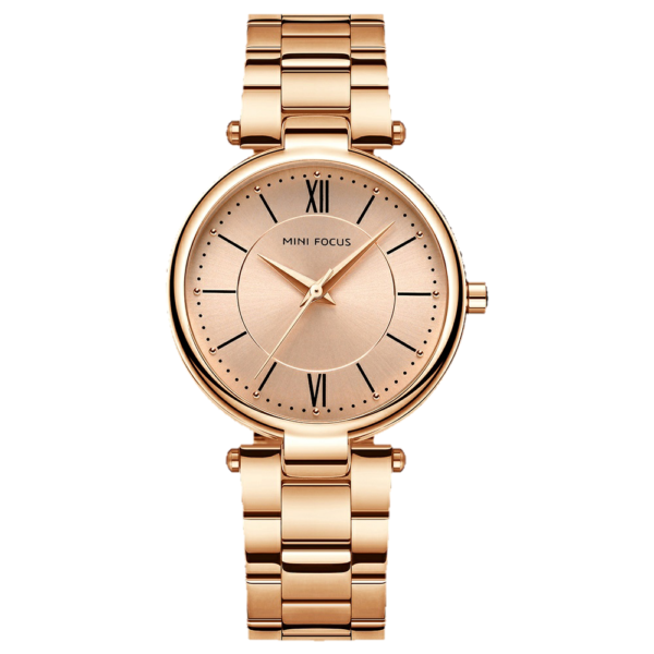 MINI FOCUS MF21 – montre chronographe de luxe pour femmes avec bracelet en acier inoxydable - Bronze
