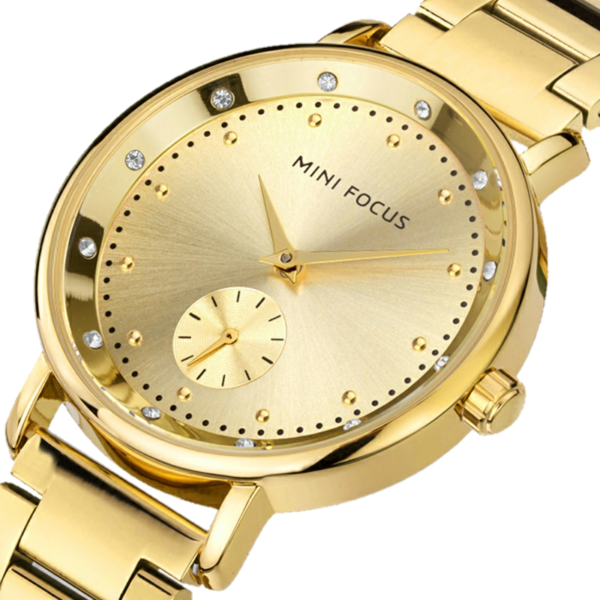 Alternative view of MINI FOCUS MF24 – montre chronographe de luxe pour femmes avec bracelet en acier inoxydable - Doré
