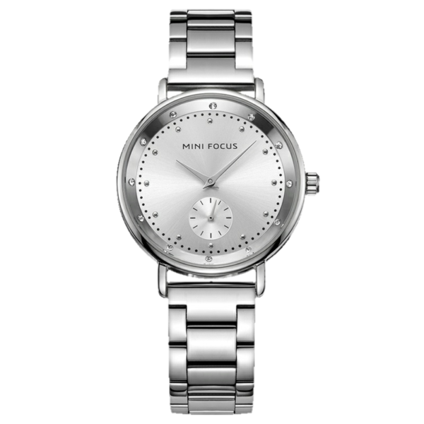 MINI FOCUS MF26 – montre chronographe de luxe pour femmes avec bracelet en acier inoxydable - Gris