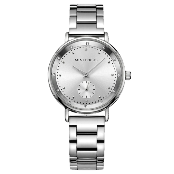 MINI FOCUS MF26 – montre chronographe de luxe pour femmes avec bracelet en acier inoxydable - Gris