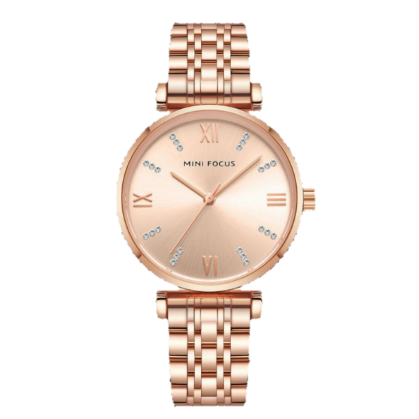 MINI FOCUS MF29 – montre chronographe de luxe pour femmes avec bracelet en acier inoxydable - Bronze