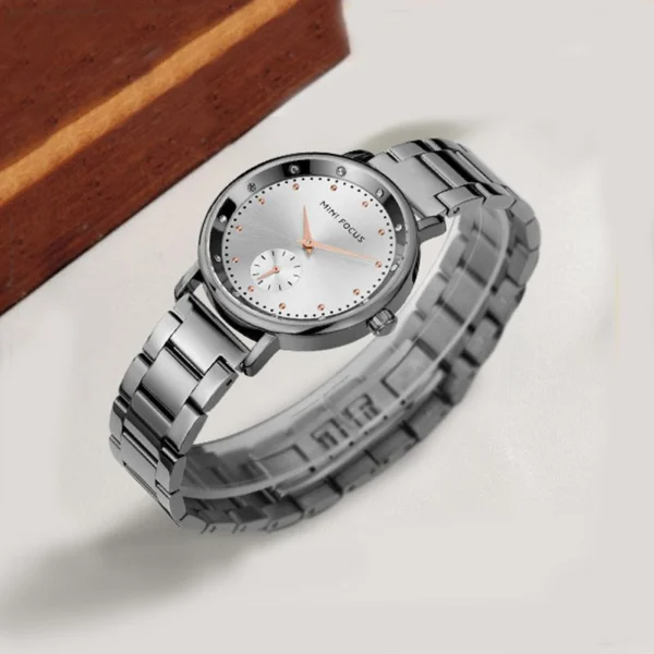 Alternative view of MINI FOCUS MF26 – montre chronographe de luxe pour femmes avec bracelet en acier inoxydable - Gris