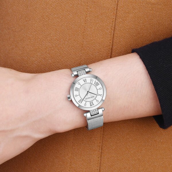 MINI FOCUS MF5 – montre chronographe de luxe pour femmes avec bracelet en acier inoxydable - Gris – Image 5