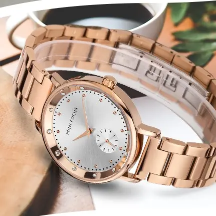 Alternative view of MINI FOCUS MF25 – montre chronographe de luxe pour femmes avec bracelet en acier inoxydable - Bronze