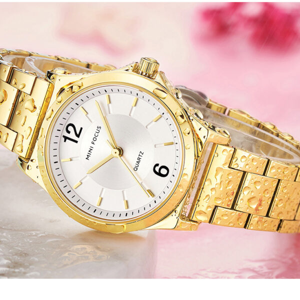 Alternative view of MINI FOCUS MF17 – montre chronographe de luxe pour femmes avec bracelet en acier inoxydable - Doré