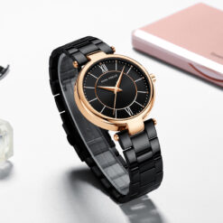 Alternative view of MINI FOCUS MF18 – montre chronographe de luxe pour femmes avec bracelet en acier inoxydable - Noir