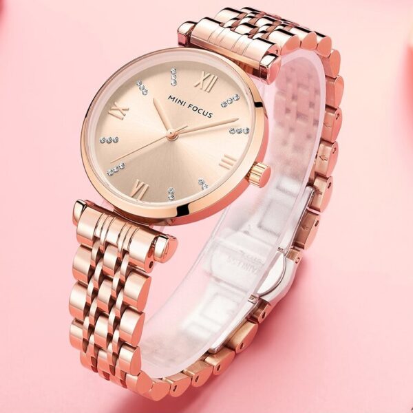 Alternative view of MINI FOCUS MF29 – montre chronographe de luxe pour femmes avec bracelet en acier inoxydable - Bronze