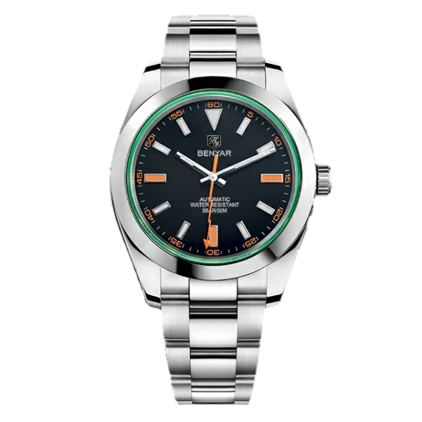 BENYAR BY-5176A Montre Homme Automatique Étanche en Acier Inoxydable - Noir