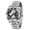 BENYAR BY-5180B – montre chronographe de luxe pour hommes avec bracelet en acier inoxydable - Noir