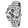 BENYAR BY-5180C – montre chronographe de luxe pour hommes avec bracelet en acier inoxydable - Blanc