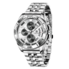 BENYAR BY-5180C – montre chronographe de luxe pour hommes avec bracelet en acier inoxydable - Blanc