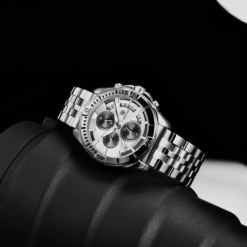 Alternative view of BENYAR BY-5180C – montre chronographe de luxe pour hommes avec bracelet en acier inoxydable - Blanc