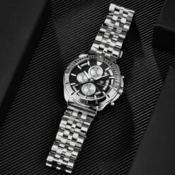 Alternative view of BENYAR BY-5180B – montre chronographe de luxe pour hommes avec bracelet en acier inoxydable - Noir