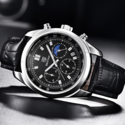 Alternative view of BENYAR BY-5193B Montre Homme Chronographe avec bracelet en cuir - Noire