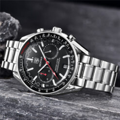 Alternative view of BENYAR BY-5194B – montre chronographe de luxe pour hommes avec bracelet en acier inoxydable - Noir