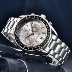 Alternative view of BENYAR BY-5194C – montre chronographe de luxe pour hommes avec bracelet en acier inoxydable - Gris