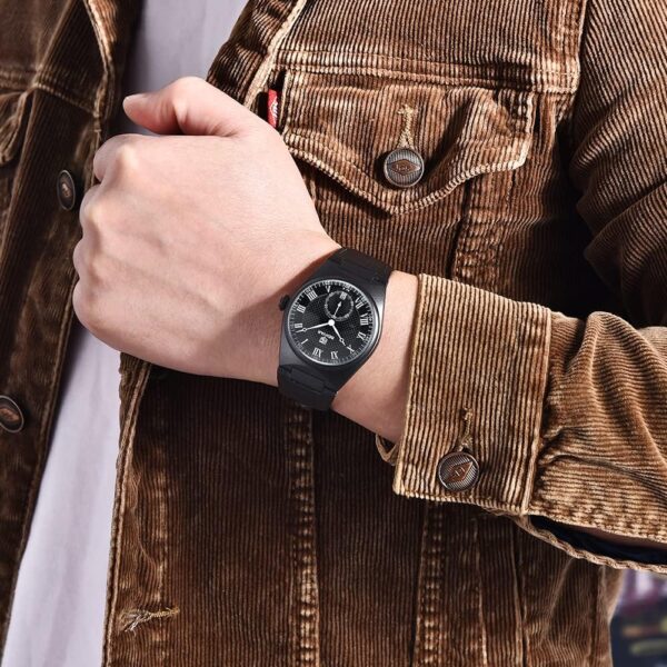BENYAR BY-5199A – montre classique de luxe pour hommes avec bracelet en cuir - Noir – Image 5