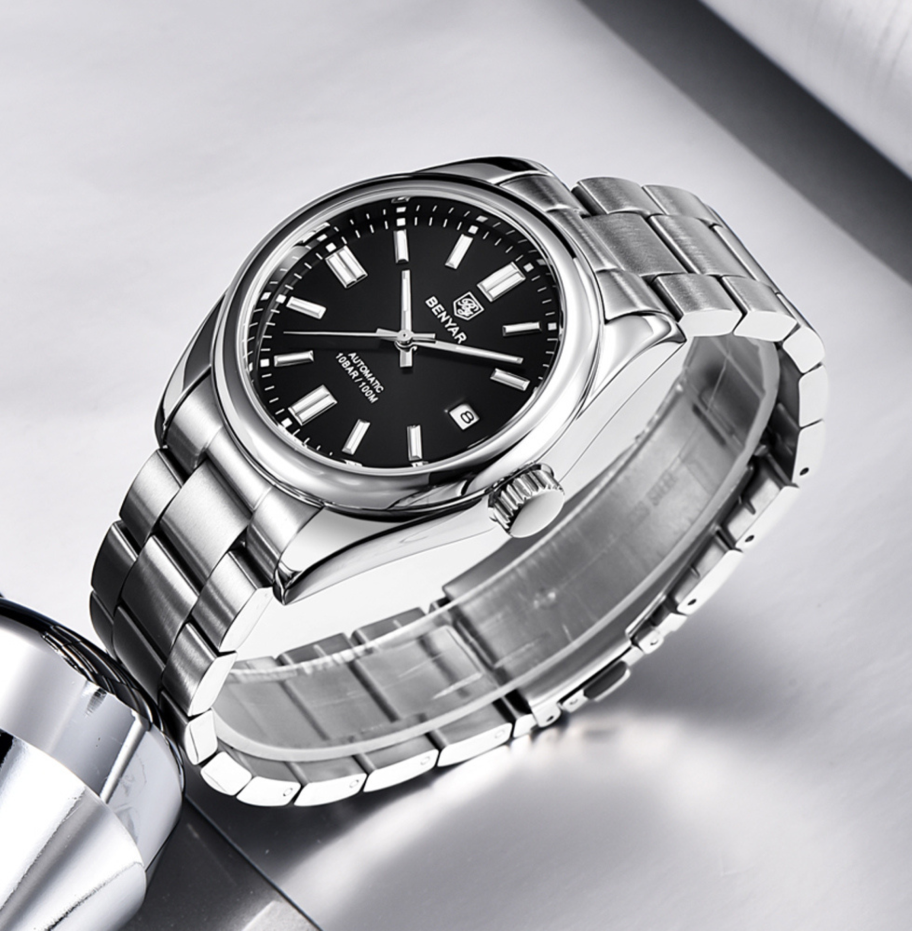 BENYAR BY-5185A Montre Homme Automatique Étanche en Acier Inoxydable - Noir – Image 2