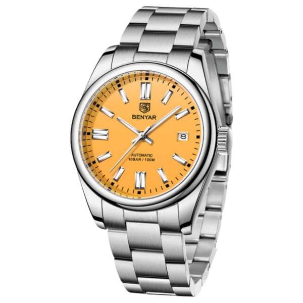 BENYAR BY-5185C Montre Homme Automatique Étanche en Acier Inoxydable - Orange