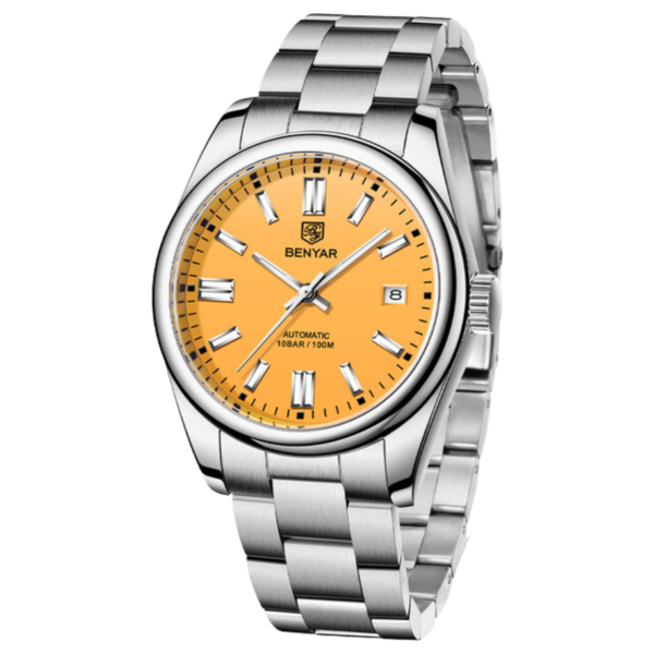 BENYAR BY-5185C Montre Homme Automatique Étanche en Acier Inoxydable - Orange