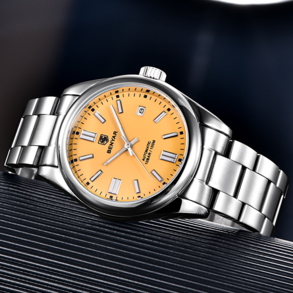 Alternative view of BENYAR BY-5185C Montre Homme Automatique Étanche en Acier Inoxydable - Orange
