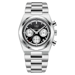 BENYAR BY-5204A Montre Homme Chronographe Étanche en Acier Inoxydable - Noir