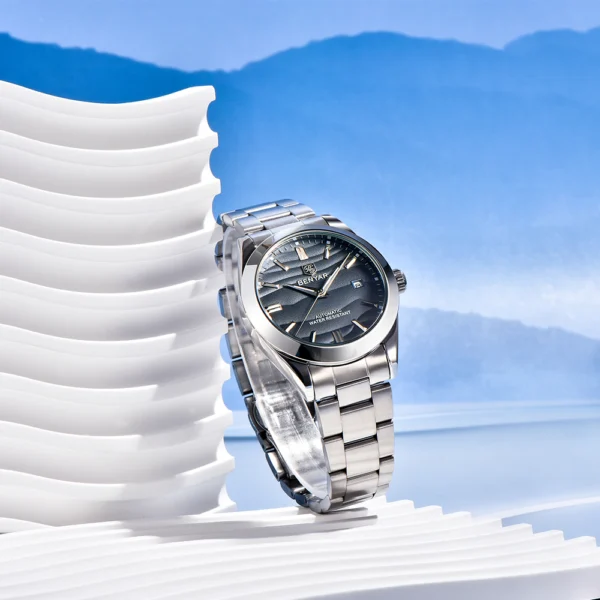 Alternative view of BENYAR BY-5208A Montre Homme Automatique Étanche en Acier Inoxydable - Gris foncé