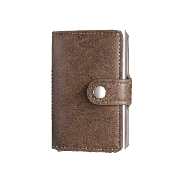 Porte Monnaie RFID Sécurisé - Protection Contre le Vol de Données - Marron