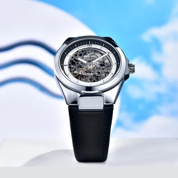 BENYAR BY-5207A Montre Homme Automatique Étanche en Acier Inoxydable - Noir – Image 3