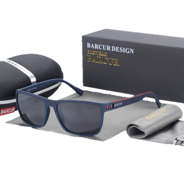 BARCUR 2139B - Lunettes de Sport pour Hommes - Polarisées, Légères, Idéales pour la Pêche et les Voyages (TR90)