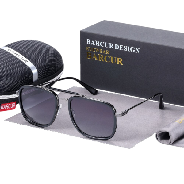 BARCUR 8026A - Lunettes de soleil de luxe carrées dégradées - Design Élégant et Intemporel