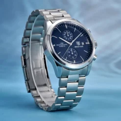 Alternative view of BENYAR BY-5187B Montre Homme Chronographe Étanche en Acier Inoxydable - Argenté & Bleu