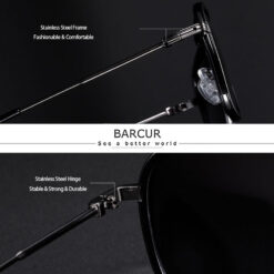 Alternative view of BARCUR 8026A - Lunettes de soleil de luxe carrées dégradées - Design Élégant et Intemporel