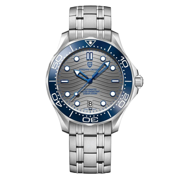 PAGANI DESIGN PD-1685B - Montre Homme Automatique Étanche en Acier Inoxydable - Grise