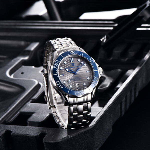 PAGANI DESIGN PD-1685B - Montre Homme Automatique Étanche en Acier Inoxydable - Grise – Image 6