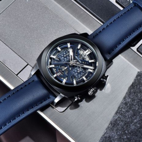 BENYAR BY-5205C – montre classique de luxe pour hommes avec bracelet en cuir - Bleu & Noir – Image 4