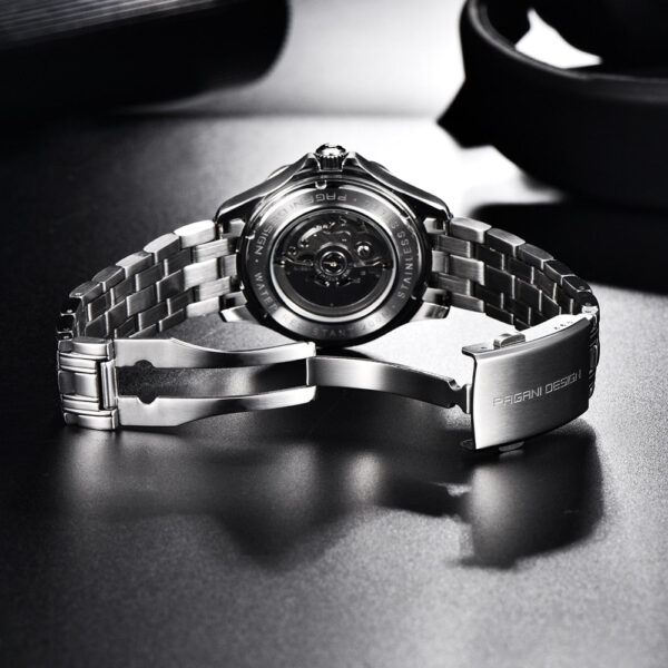 PAGANI DESIGN PD-1685A - Montre Homme Automatique Étanche en Acier Inoxydable - Noire – Image 5