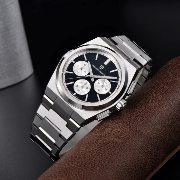 PAGANI DESIGN PD-1761A - Montre Homme Chronographe Étanche en Acier Inoxydable - Noire – Image 4