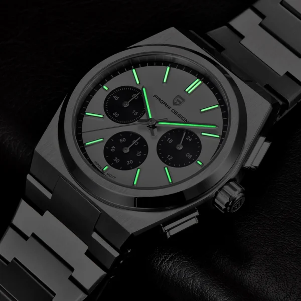 PAGANI DESIGN PD-1761B - Montre Homme Chronographe Étanche en Acier Inoxydable - Blanche – Image 5