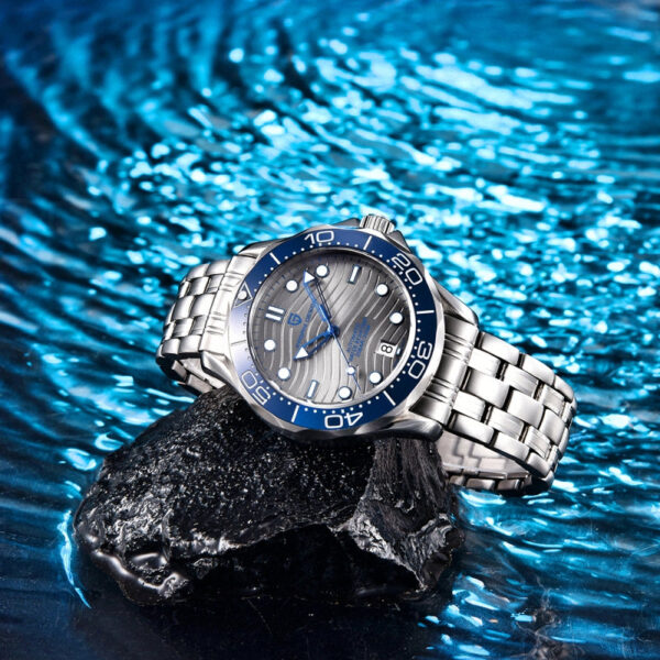PAGANI DESIGN PD-1685B - Montre Homme Automatique Étanche en Acier Inoxydable - Grise – Image 4